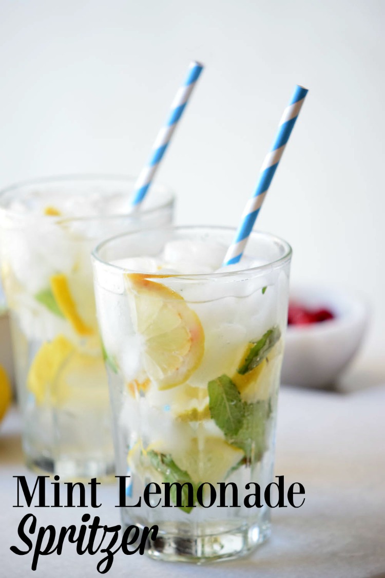 Looking for a drink to keep you refreshed on a summer day? Make a glass or more of Mint Lemonade Spritzer.