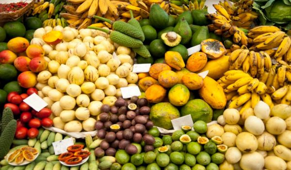 Fruits and Vegetables on display