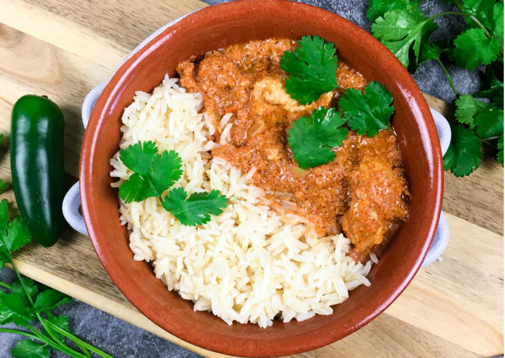 Chicken Tiki Masala made in an electric pressure cooker and ready to serve.