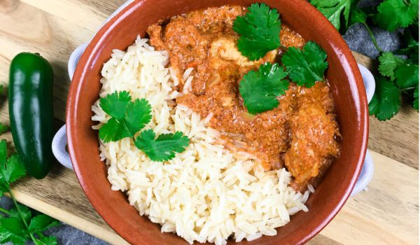 Chicken Tiki Masala made in an electric pressure cooker and ready to serve.